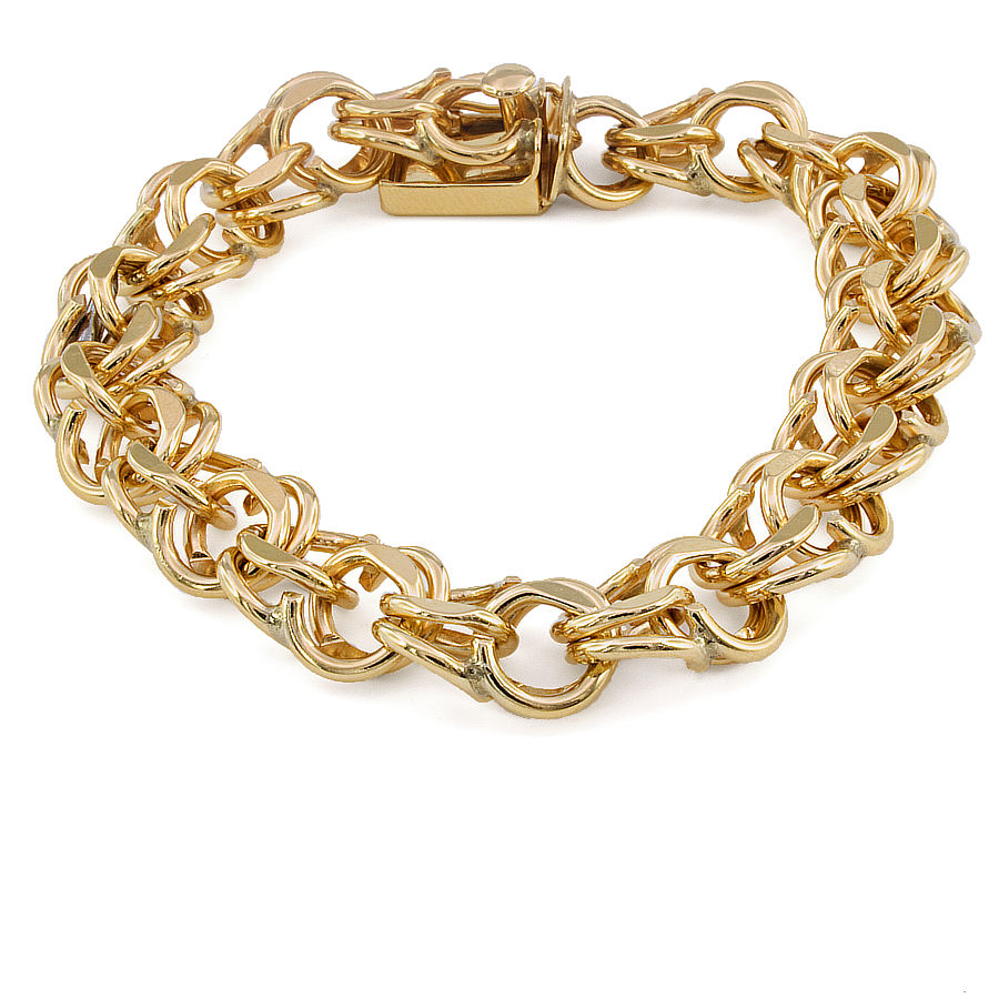9ct gold 31.6g 7 inch unusual Bracelet
